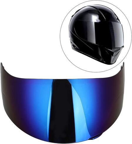 Helmet Lens Visor, Qiilu Motorcycle Visor, Full Face Motorcycle Visor Lens Windshield Replacement Fit for AGV K3SV K5(Blue) in Saudi Arabia