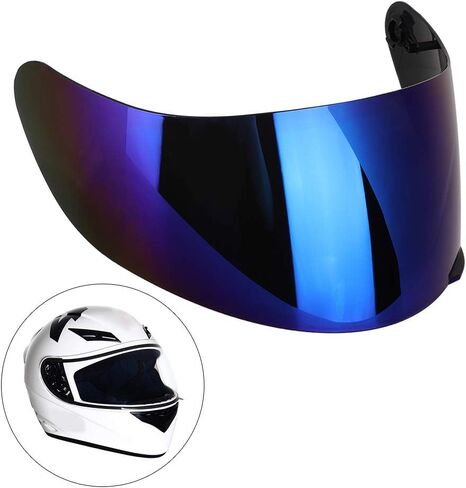 Helmet Lens Visor, Qiilu Motorcycle Visor, Full Face Motorcycle Visor Lens Windshield Replacement Fit for AGV K3SV K5(Blue) in Saudi Arabia