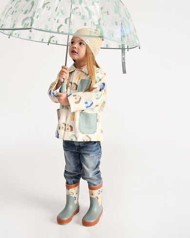 مظلة تولا للأطفال من 7 صباحًا - مظلة شفافة بحجم الأطفال، مقبض منحني سهل الإمساك، مادة خفيفة الوزن | مجموعة ملابس ضد المطر in Kuwait