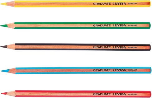 Lyra Graduate Colouring Pencils, 3.8mm Thick Lead, 12 Assorted Colours, Technical & Artistic Drawing, Cardboard Box, Ideal for Student Artists & Schools in Saudi Arabia