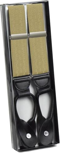 Hold’Em 1 ¼ Fancy Stripes and Solid Suspenders for Men – Y-Back Adjustable Leather Trimmed Button End in Saudi Arabia