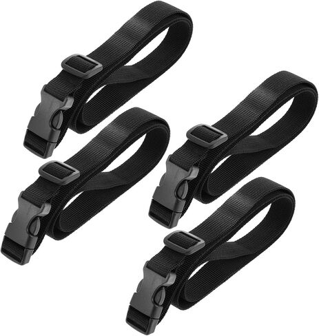 Buckle Straps, 4 Pcs Quick Release Adjustable Straps with Clips, 0.79''× 42'' Nylon Lashing Straps with Buckles, Fanny Pack Extender Strap for Travel, Hiking, Backpacking, Outdoor Sports (Black) in Saudi Arabia