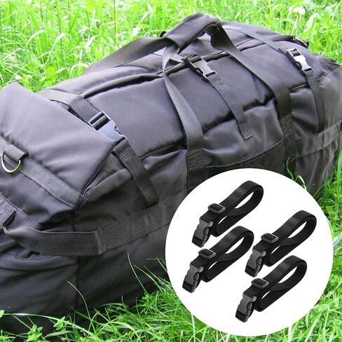 Buckle Straps, 4 Pcs Quick Release Adjustable Straps with Clips, 0.79''× 42'' Nylon Lashing Straps with Buckles, Fanny Pack Extender Strap for Travel, Hiking, Backpacking, Outdoor Sports (Black) in Saudi Arabia