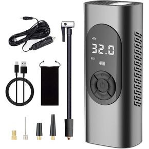 Tire Inflator Portable Air Compressor,150PSI Cordless Air Pump for Car Tires,Tire Pump with 6000mAh Battery & LED Light Suitable for Cars, Bikes, Balls, Motorcycles, YY-AC1004-B-2
