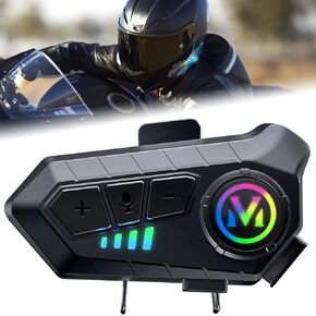 Motorcycle Helmet Speakers【Cool RGB Dazzling Lights】High Battery Life Motorcycle Headphones CVC&DSP Dual Noise Reduction and Deep Bass Motorcycle Accessories Ultra Thin Speakers Cycling/Skiing/Riding