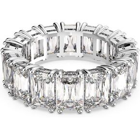 SWAROVSKI Matrix Vittore ring, Rectangular cut, Clear, Rhodium Finish