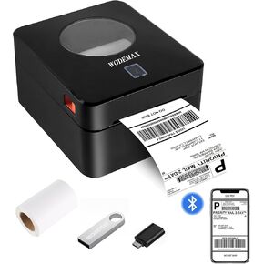 Thermal Shipping Label Printer 4x6 Label Print,Bluetooth Thermal Label Printer,Circle Sticker Printer,Sticker Printer for Small Business,Widely Used for Amazon, Ebay