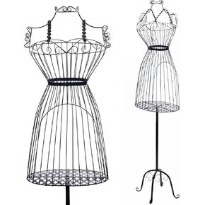Female Black Metal Steel Wire Mannequin Dress Form for Sewing Display European Style