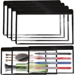 8 Pack Clear Zipper Pouches Pencil Pouches, PVC Makeup Pouch Bill Storage Bag, Multipurpose Pouch Organization Bags(11.5'' x 7'')