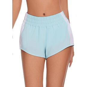 High Waisted Athletic Running Quick Dry Sports Shorts for Women Workout Gym Shorts with Zipper Pocket Liner