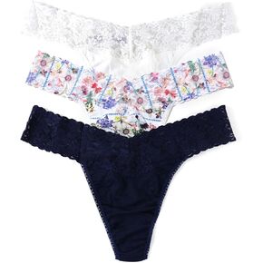 hanky panky Women's Holiday Cotton Original Rise Thongs 3 Pack