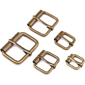 Swpeet 50Pcs 5 Sizes 1/2" 3/4" 1" 5/4" 5/8" Multi-purpose Metal Roller Buckle Ring Assortment Kit for Hardware Belt Bags Ring