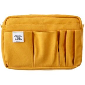 Delfonics] 500092 Inner Carrying Bag Size M Yellowe Cotton Pouch Case Bag in Bag, Yellow, 10.5 in. x 7.25 in. x 2.56 in. / medium, Compact