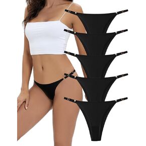 Women's Underwear Bikini Hipster Panties Adjustable Waist Underwear 5-Pack