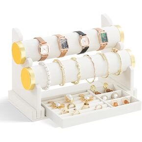 Bracelet Holder Stand, Bracelet Organizer Display, Bangle Organizer for Women, Watch Storage Holder, Jewelry Business Supplies Bracelet Stand Beige Velvet for Necklace Scrunchies Watches Hair Ties