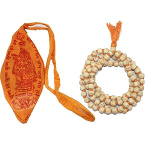 مسبحة صلاة الريحان المقدس من تولسي، قلادة جابا مالا 108 خرزة معقودة يدويًا، تولسي جاب مالا مع حقيبة جاب، ملحقات التأمل واليوجا، مسبحة سوبها البوذية الهندوسية المباركة والمنشطة in Kuwait