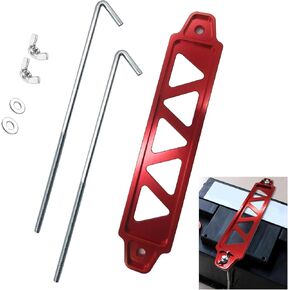 Pack-1 Car Power Fixing Bracket, 8.6" x 1.7" Stable Triangular Five-Hole Alloy Power Supply Fixing Kit, Power Balancing Tie-Down Stand with 7.8" J-Bolt Fastener, Universal for Cars (Black)