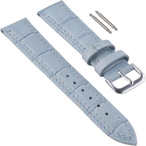 Gilden Unisex 16-18mm Sky Blue Gator-Grain Calfskin Watch Strap LS30-14
