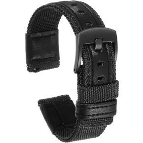 Nylon Watch Band Quick Release Canvas Watch Strap with Black Stainless Steel Buckle for Men Women