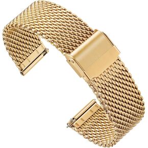 Stainless Steel Thick Mesh Watch Band for Men Women Quick Release Safty Clasp Metal Watch Strap 16mm 18mm 20mm 22mm