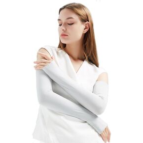 Black Arm Warmers Sun Arm Sleeves Long Fingerless Gloves for Women and Men