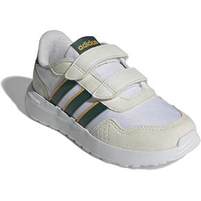 adidas Run 60s Shoes (Little Kid) Sneaker, White/Collegiate Green/Collegiate Gold, 11 US Unisex