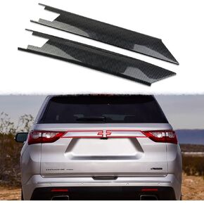 Korlot Carbon Fiber Rear Car Logo Both Sides Decorative Strip Cover Tirm Accessories for 2018-2021 Chevrolet Traverse