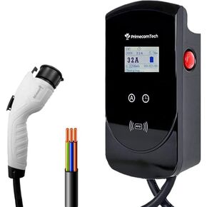 for Europe&Asia Type1 (J1772 US) Smart Electric Vehicle EV Wall Charging Station - Level 2 EVSE- 220/240 Volt- 32&40 Amps Electric Car Charger, Plug-in 7.5 Meter(6.5+1) (Hardwire, 32 Amp)