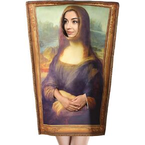 Halloween Famous Paintings Costume- Cosplay Funny Mural Costume Adult Men Women- Creative Halloween Dress Up Outfits with Hollowed Out Head & Hands for Halloween Party Stage Performance