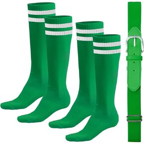 Baseball Socks and Belt Combo Orange Elastic Softball Socks Adjustable Belt Fastpitch Softball Belts and Socks