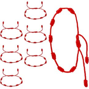 7 Pieces Red Rope Bracelet 7 Knot Red String Bracelet Red Bracelet for Protection Good Luck Bracelet Gift for Women Men