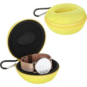 LETURE 2 Pieces Single Watch Travel Case for Men, Single Watch Storage Box Gift Box for Wristwatches & Smart Watches up to 50mm (Black)