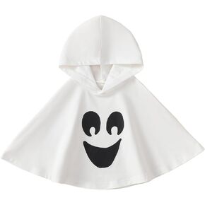 Toddler Baby Boys Girls Halloween Costume White Ghost Face Cloak Cape Party Cosplay Robe Ghost Costume