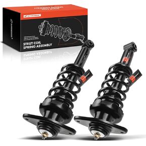A-Premium Rear Pair (2) Complete Strut & Coil Spring Assembly Compatible with Mini Cooper 2002-2006 Hatchback, Cooper 2005-2008 Convertible, Driver and Passenger Side