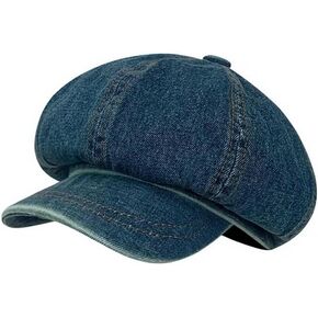 Newsboy Beret Caps for Women Men Cap Denim Autumn Spring Cabbie Painter Paperboy Hats