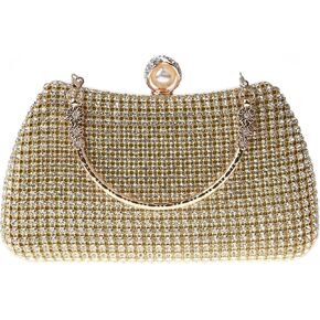 Womens Sparkly Rhinestone Crystal Clutch Glitter Sequin Evening Bag Purse Handbag for Bridal Wedding Party Prom