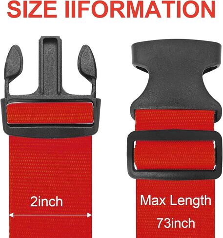 Luggage Straps for Suitcases TSA Approved Suitcase Straps Adjustable Travel Belt Accessories Luggage Belt Strap 4 Pack, Red in Saudi Arabia