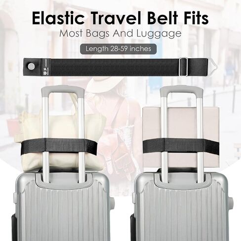 2-in-1 Travel Belt for Luggage Straps Add a Bag Bungees Luggage Strap Over Handle Suitcases Belt for Carry On Bag Elastic Belt Adjustable Suitcase Strap Airport Travel Accessories in Saudi Arabia
