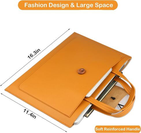 CREATOR Laptop Case Sleeve Laptop Briefcase Waterproof Leather Laptop Tote Messenger Bag Slim PC Carrying Case for Notebooks in Saudi Arabia