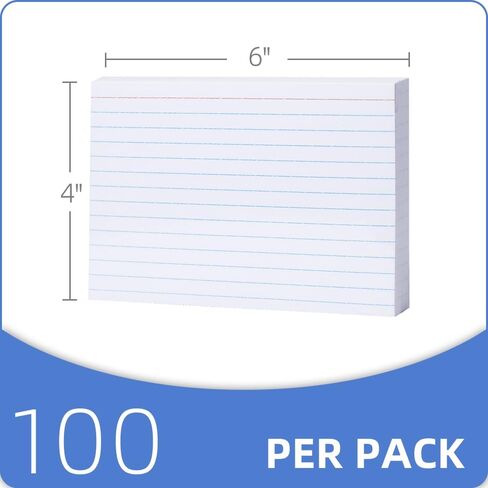 Extra Thick Index Cards 3x5 Inches,154LB White Lined Note Cards, 100PCS Ruled Flash Cards for studying Notecards, Office, Home and To Do List in Saudi Arabia