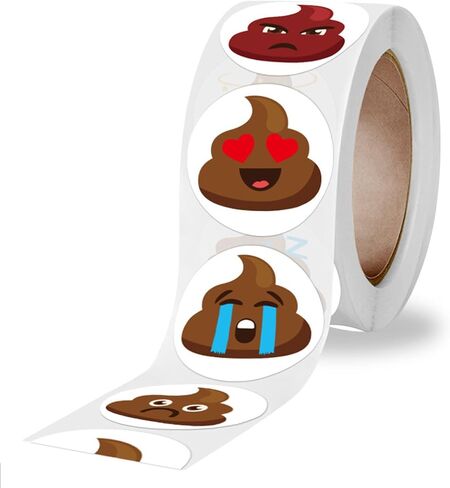 500 Pieces/Roll Funny Poop Stickers, Children's Stickers, for Party Gift Magazine Gift Office Teacher Label in Saudi Arabia
