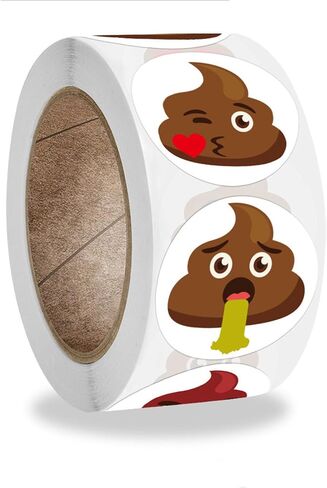500 Pieces/Roll Funny Poop Stickers, Children's Stickers, for Party Gift Magazine Gift Office Teacher Label in Saudi Arabia