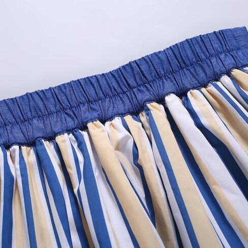 Pettigirl Girls Summer Elegant Blue Striped Lace Sundress Clothes Kids Birthday Prom Princess Dresses with Headband in Saudi Arabia