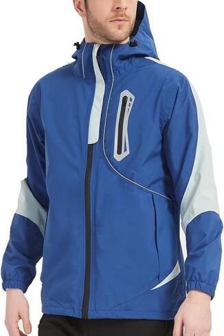 Men's Lightweight Waterproof Rain Jacket Windproof Raincoat with Hood Outdoor Ventures in Saudi Arabia