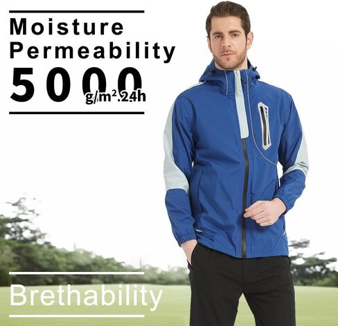Men's Lightweight Waterproof Rain Jacket Windproof Raincoat with Hood Outdoor Ventures in Saudi Arabia