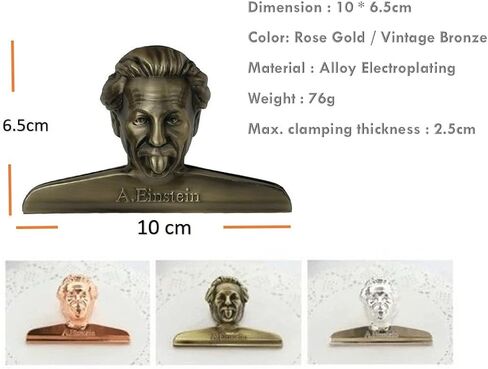 Notebook Paper Binder Clips Office Supplies - Travelers Notebook Accessories Vintage Einstein Shaped Book Clip Bronze Paper Clips Planner Decoration School Stationery (Vintage Bronze) in Saudi Arabia