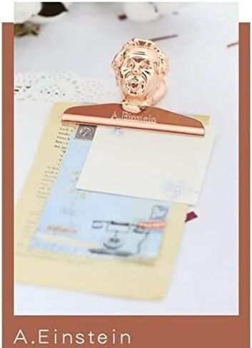 Notebook Paper Binder Clips Office Supplies - Travelers Notebook Accessories Vintage Einstein Shaped Book Clip Bronze Paper Clips Planner Decoration School Stationery (Vintage Bronze) in Saudi Arabia