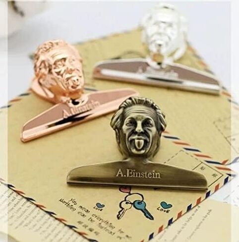 Notebook Paper Binder Clips Office Supplies - Travelers Notebook Accessories Vintage Einstein Shaped Book Clip Bronze Paper Clips Planner Decoration School Stationery (Vintage Bronze) in Saudi Arabia