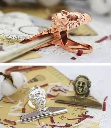 Notebook Paper Binder Clips Office Supplies - Travelers Notebook Accessories Vintage Einstein Shaped Book Clip Bronze Paper Clips Planner Decoration School Stationery (Vintage Bronze) in Saudi Arabia