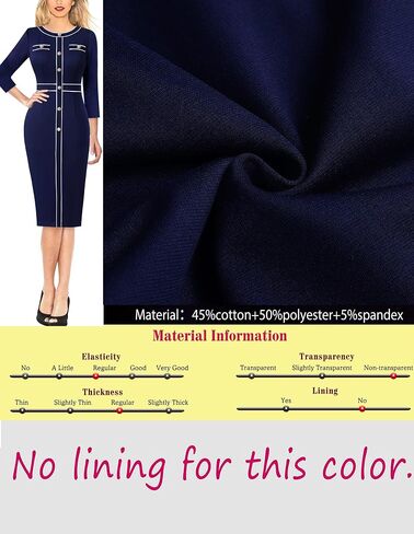 VFSHOW Womens Buttons Patchwork Work Business Office Party Bodycon Pencil Sheath Dress in Saudi Arabia
